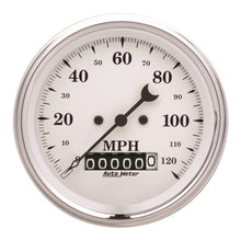 Load image into Gallery viewer, AutoMeter Gauge Speedo. 3-3/8in. 120MPH Elec. Prog. W/ Wheel Odo Old Tyme White