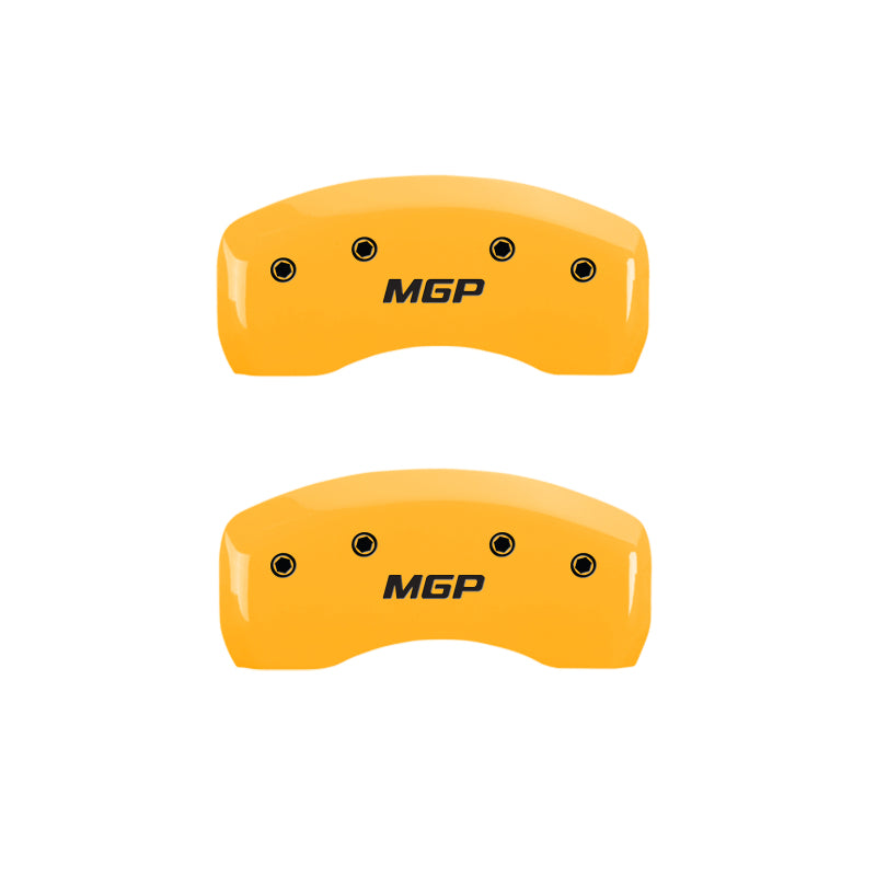 MGP 4 Caliper Covers Engraved Front & Rear MGP Yellow Finish Black Char 2008 Lexus RX350