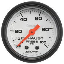 Load image into Gallery viewer, Autometer Phantom 2-1/16in 0-100 PSI Mechnical Exhaust (Drive) Pressure Gauge