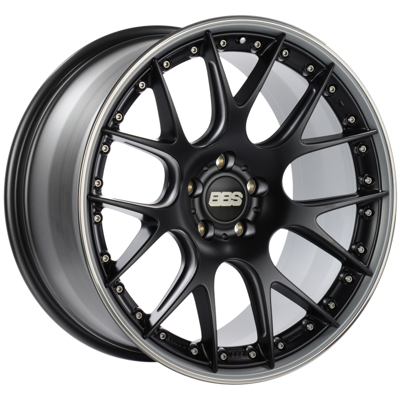 BBS CH-RII 21x10.5 5x120 ET35 Satin Black Center Platinum Lip SS Rim Prot Wheel -82mm PFS/Clip Req