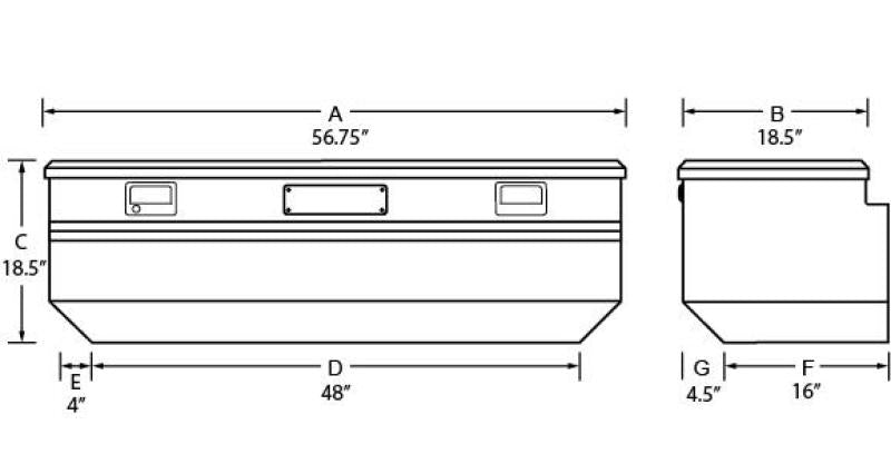 Tradesman Aluminum Flush Mount Truck Tool Box (56in.) - Brite