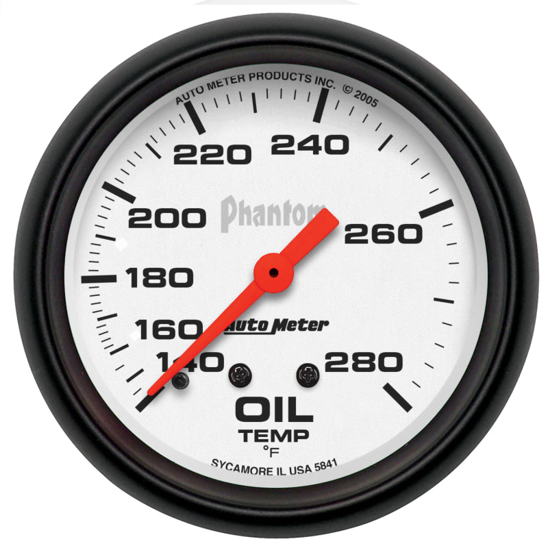 AutoMeter Gauge Oil Temp 2-5/8in. 140-280 Deg. F Mechanical Phantom