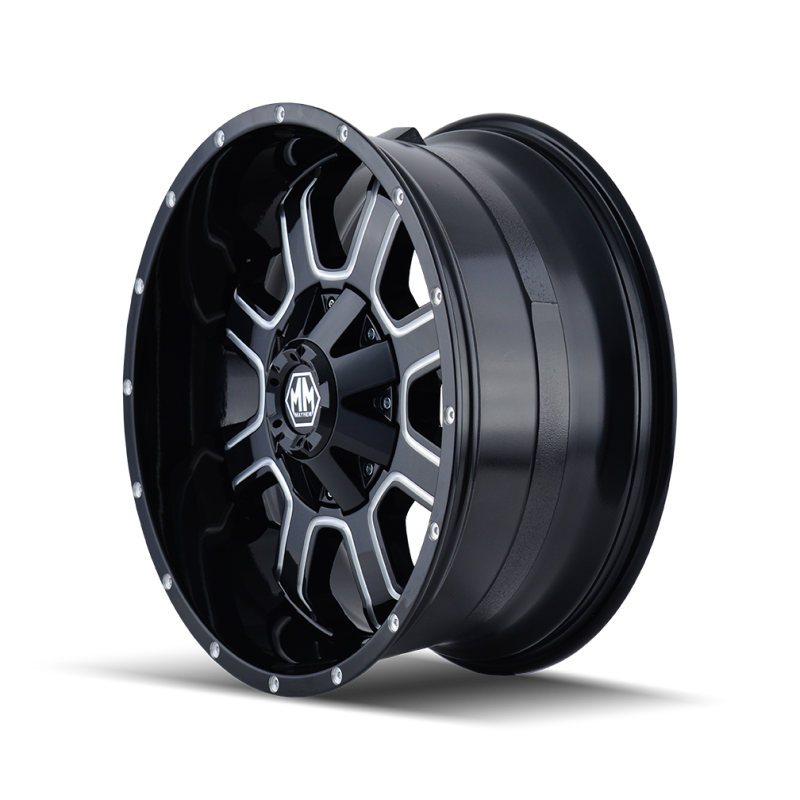 Mayhem 8103 Fierce 17x9 / 8x165.1 BP / -12mm Offset / 130.8mm Hub Black w/ Milled Spokes Wheel