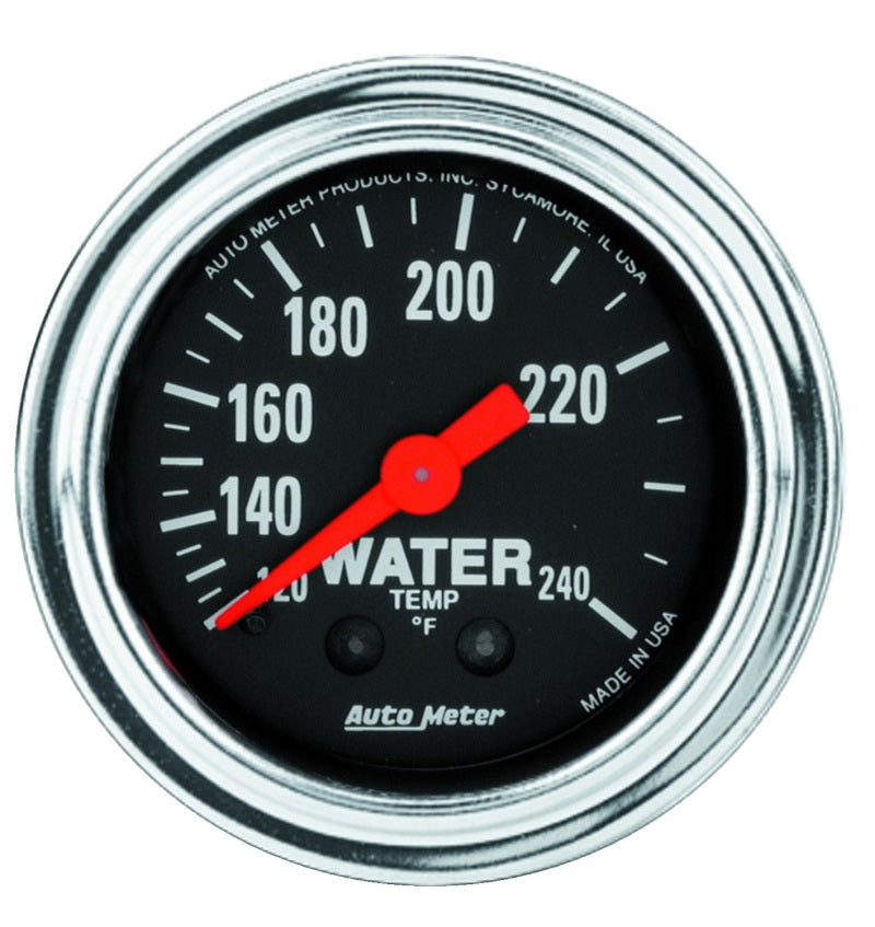 AutoMeter Gauge Water Temp 2-1/16in. 120-240 Deg. F Mechanical 12ft. Traditional Chrome