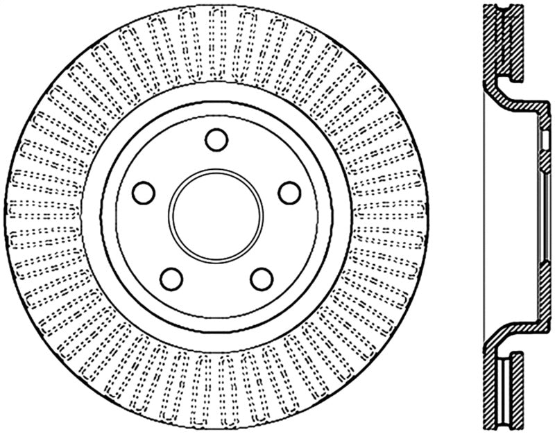 StopTech 11-15 Jeep Grand Cherokee Front Left Drilled Sport Brake Cryo Rotor (Excludes SRT8)