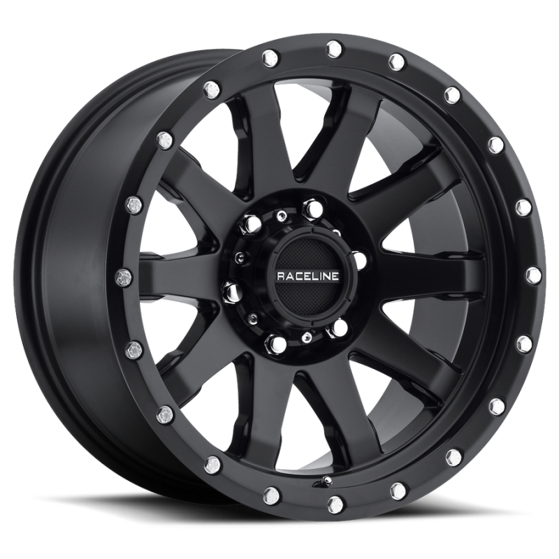 Raceline 934B Clutch 17x8.5in / 5x139.7 BP / 0mm Offset / 106.5mm Bore - Satin Black Wheel