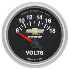 Load image into Gallery viewer, AutoMeter Gauge Voltmeter 2-1/16in. 18V Electric Chevy Gold Bowtie