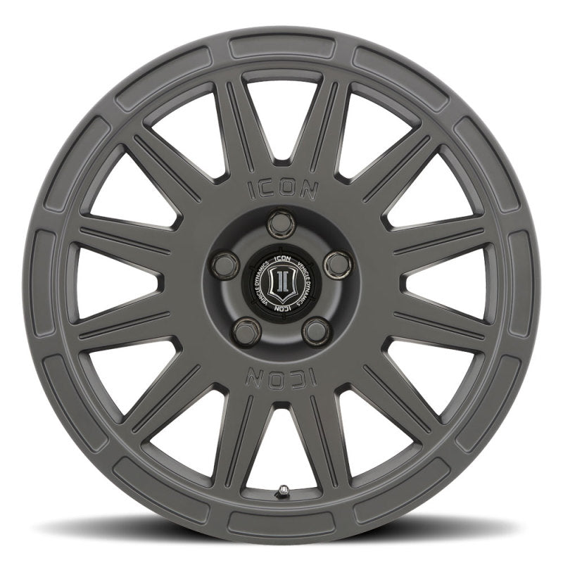 ICON Ricochet 17x8 5x100 38mm Offset 6in BS Satin Black Wheel