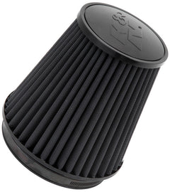 K&N Universal Rubber Filter Round Tapered air filter, featuring a 6-inch flange ID and 7.5-inch base OD for enhanced airflow and vehicle performance.