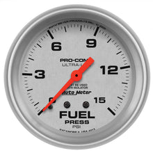 Load image into Gallery viewer, AutoMeter Gauge Fuel Pressure 2-5/8in. 15PSI Mechanical W/Isolator Ultra-Lite