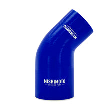 Load image into Gallery viewer, Mishimoto Silicone Reducer Coupler 45 Degree 2.5in to 3.5in - Blue