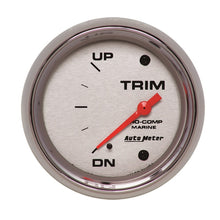 Load image into Gallery viewer, Autometer Marine Chrome Gauge 2-5/8in Electric Trim Level Gauge 0OHM Down - 90OHM Up