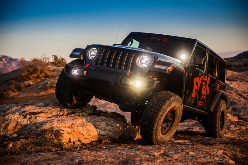 Fox 2018+ Jeep Wrangler JL 2.0 Performance Series Rear Shock displayed on a tablet screen.