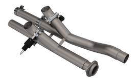 QTP Aggressor Cutout Pipes for 2017-2020 Ford F-150 Raptor showcased in a 3D rendering, highlighting premium stainless steel construction.