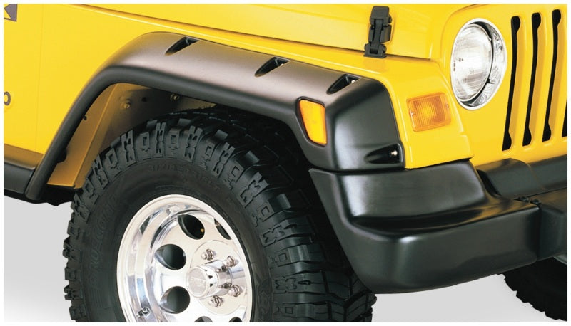 Bushwacker 97-06 Jeep TJ Fender Flares Large Pocket Style Euro Ribicon Conversion Package - Black