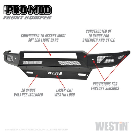 Westin 16-19 Chevy/GMC Silverado/Sierra 1500 Pro-Mod Front Bumper - Textured Black