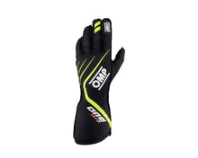 Load image into Gallery viewer, OMP One Evo X Gloves Black/Fluorescent Yellow - Size L (Fia 8856-2018)