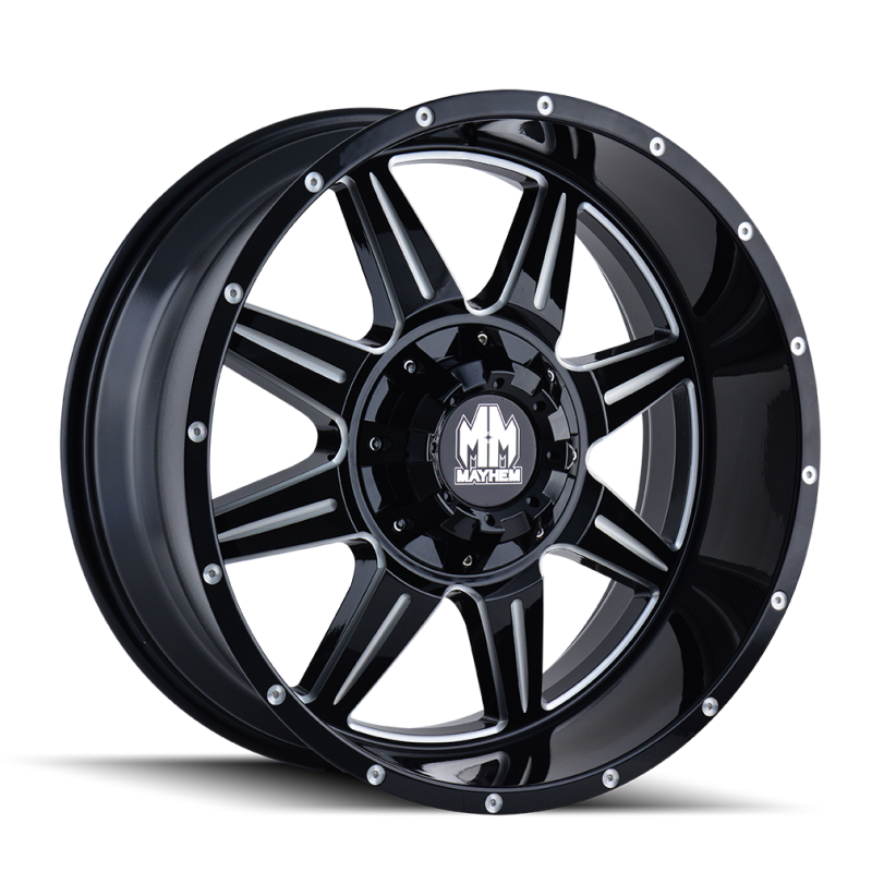 Mayhem 8100 Monstir 22x10 / 6x135 BP / -19mm Offset / 106mm Hub Black w/ Milled Spokes Wheel