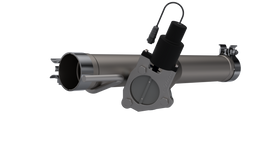 High-quality stainless steel QTP Aggressor Cutout Pipe for 2009-2023 Ram/Dodge 1500, showcasing the detailed design and actuator.