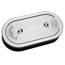 Load image into Gallery viewer, Edelbrock Air Cleaner Pro-Flo Series Oval Steel Top 13 5In X 7In X 3 5In Dual Carburetor Chrome