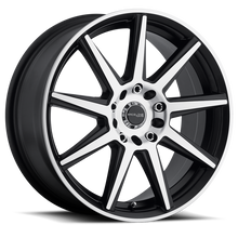 Load image into Gallery viewer, Raceline 144M Storm 18x7.5in / 5x112/5x120 BP / 42mm Offset / 74.1mm Bore - Black &amp; Machined Wheel