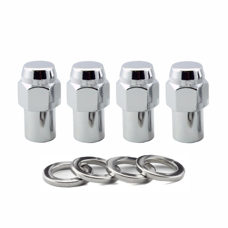 McGard Hex Lug Nut (Reg. Shank - .746in.) 7/16-20 / 13/16 Hex / 1.65in. Length (4-Pack) - Chrome