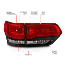 Load image into Gallery viewer, ANZO 2014-2016 Jeep Grand Cherokee LED Taillights Red/Clear