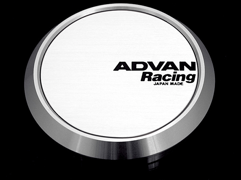 Advan 63mm Flat Centercap - White/Silver Alumite-Wheel Center Caps-San Diego Overlanding-Advan