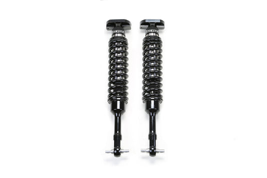 Fabtech 15-18 Ford F150 2WD 6in Front Dirt Logic 2.5 N/R Coilovers - Pair showcasing durable stainless steel construction and adjustable coilover features for enhanced off-road performance.
