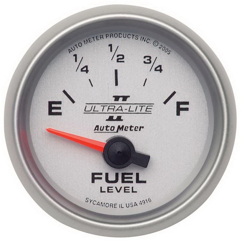 Autometer Ultra-Lite II 52mm 240-33 OHMS Short Sweep Electronic Fuel Level Gauge