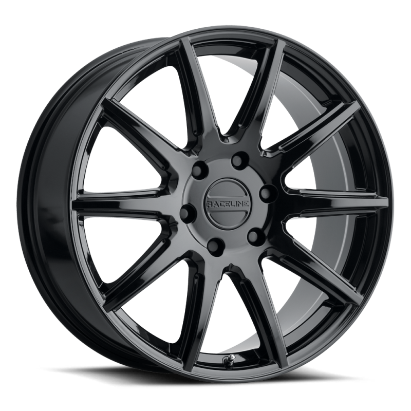 Raceline 159B Spike 18x8in / 5x127 BP / 35mm Offset / 78.1mm Bore - Gloss Black Wheel