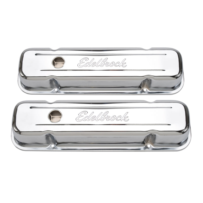 Edelbrock Valve Cover Signature Series Pontiac 1962-1979 301-455 CI V8 Tall Chrome