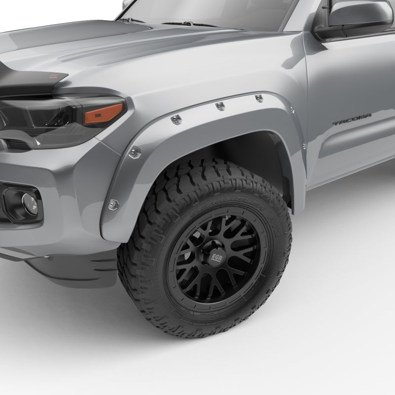 EGR 16+ Toyota Tacoma w/Mudflap Bolt-On Look Color Match Fender Flares - Set - Silver Sky