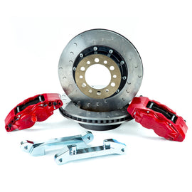 Alcon 2007+ Jeep JK w/ 6x5.5in Hub 355x22mm Rotor 4-Piston Calipers Rear Brake Upgrade Kit - Red