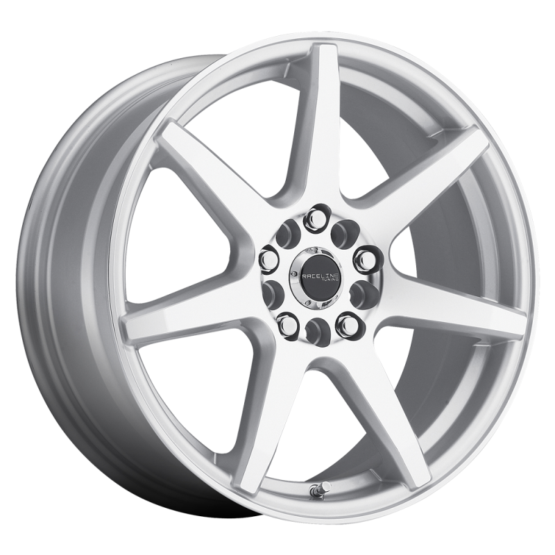 Raceline 131S Evo 17x7.5in / 5x100/5x114.3 BP / 40mm Offset / 72.62mm Bore - Silver & Machined Wheel