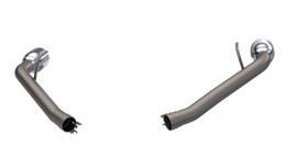 QTP 2014-2015 Chevrolet Camaro SS Eliminator Axle Back Exhaust showcasing sleek stainless steel design with 4.5 inch tips.