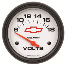 Load image into Gallery viewer, AutoMeter Gauge Voltmeter 2-5/8in. 18V Electric Chevy Red Bowtie White