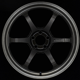 Advan R6 20x9 +48mm 5-112 Machining & Black Coating Graphite Wheel showcasing sleek black finish and intricate design.