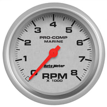 Load image into Gallery viewer, Autometer Marine Silver 3-3/8in 8k RPM Tachometer