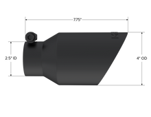 Load image into Gallery viewer, MBRP Universal 4in OD Dual Wall Angled 2.5in Inlet 8in Lgth Exhaust Tip - Black