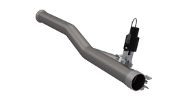 304 stainless steel cutout mid pipe for 2018-2024 Jeep Wrangler JL 3.6L by QTP, featuring an integrated actuator.