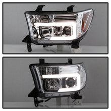 Load image into Gallery viewer, Spyder 07-13 Toyota Tundra V2 Light Bar DRL Projector Headlights - Chrome (PRO-YD-TTU07V2-LB-C)