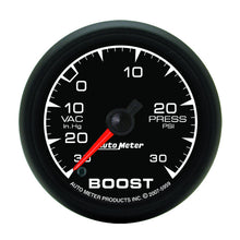 Load image into Gallery viewer, Autometer ES 52mm Full Sweep Electronic 30 In Hg-Vac/30 PSI Vacuum/Boost Gauge