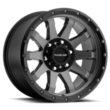 Load image into Gallery viewer, Raceline 934G Clutch 17x8.5in / 5x139.7 BP / 0mm Offset / 106.5mm Bore - Gunmetal Wheel