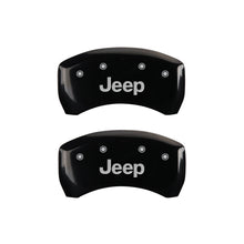 Load image into Gallery viewer, MGP 4 Caliper Covers Engraved Front &amp; Rear JEEP Black finish silver ch