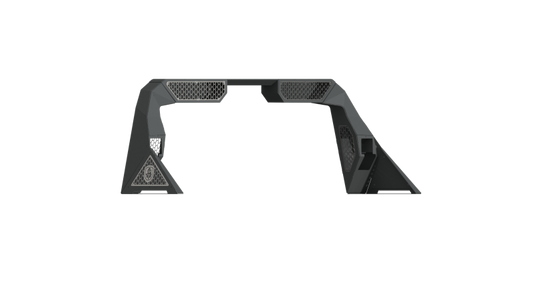 Road Armor 14-18 Chevy 1500 iD Headache Rack w/Bedrail Pod/Dual 10in Pod/Brake Lamp Relief/Hyve -Raw