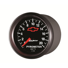 Load image into Gallery viewer, AutoMeter Gauge Pyrometer (Egt) 2-1/16in. 2000 Deg. F Stepper Motor Chevy Red Bowtie Black