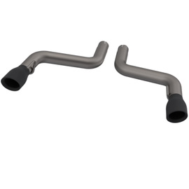 QTP 2016-2024 Chevrolet Camaro SS Axle Back exhaust with black tips, featuring a stylish design and durable material.