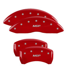 Load image into Gallery viewer, MGP Front set 2 Caliper Covers Engraved Front MGP Red finish silver ch