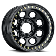 Load image into Gallery viewer, Raceline RT81 Rock 8 16x8in / 5x139.7 BP / -19mm Offset / 107.95mm Bore - Gloss Black Beadlock Wheel